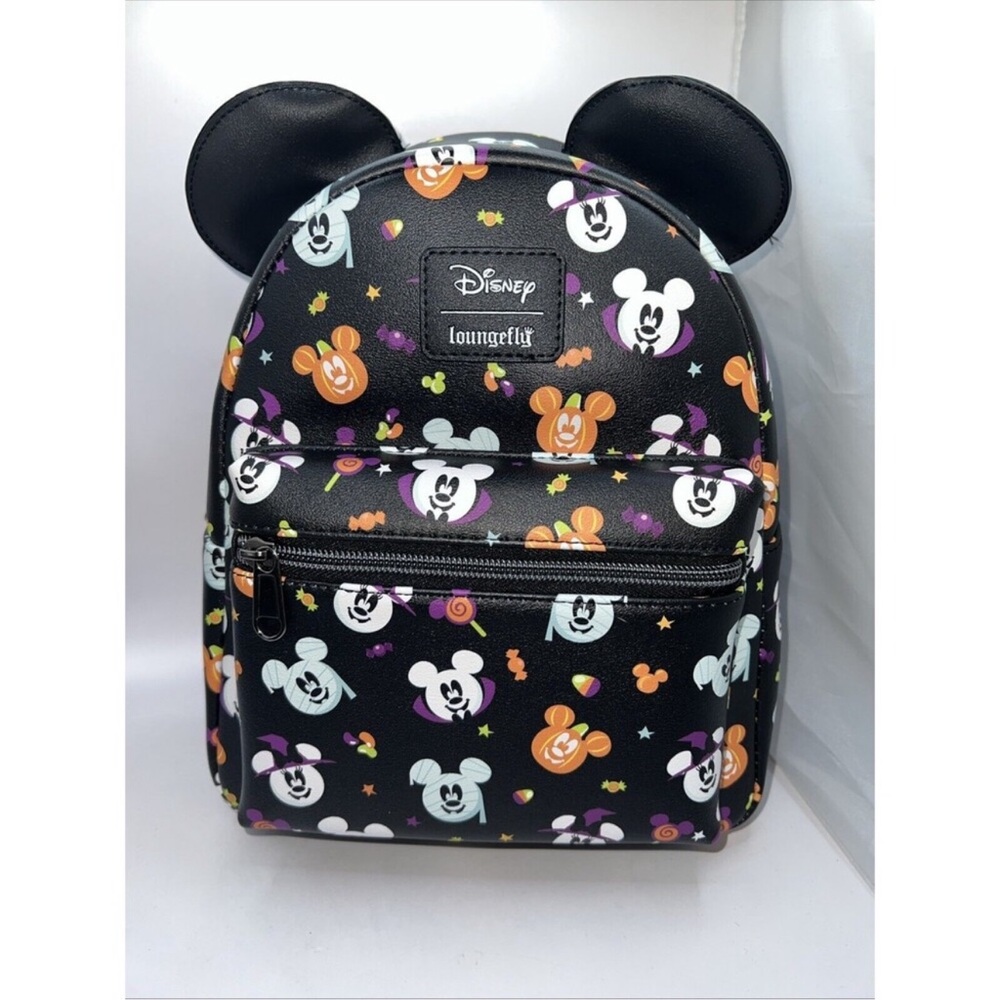 Loungefly Disney Mickey Mouse Halloween Backpack - Black and Orange